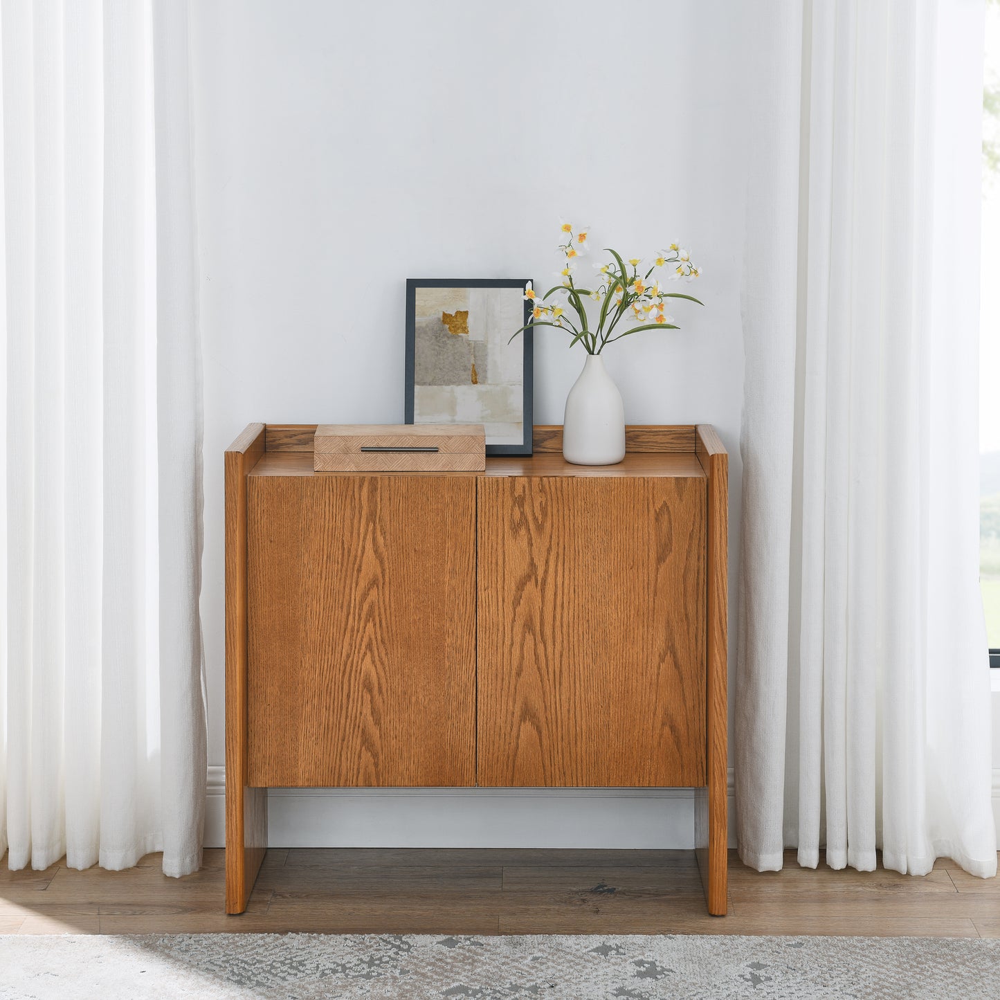 GOMYHOME walnut sideboard cabinet for modern home storage