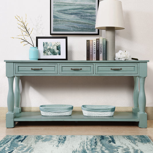 GOMYHOME Blue Console Table for Entryway for Everyday Living and Small Spaces