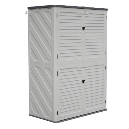 GOMYHOME Rust Proof Resin Garden Equipment Storage with Partitions - Weatherproof, Spacious