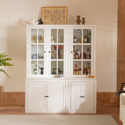 GOMYHOME White Storage Cabinet Set of 3 for Organized Homes with Practical Modern Style