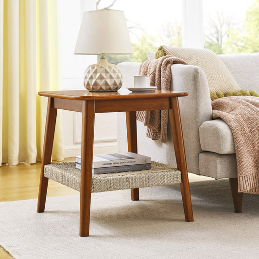 GOMYHOME walnut side table for modern home storage