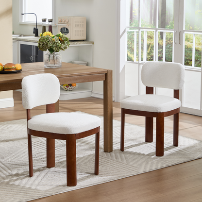 GOMYHOME Farmhouse Wooden Dining Chairs Set of 2, Modern Fabric Upholstered Dining Room &