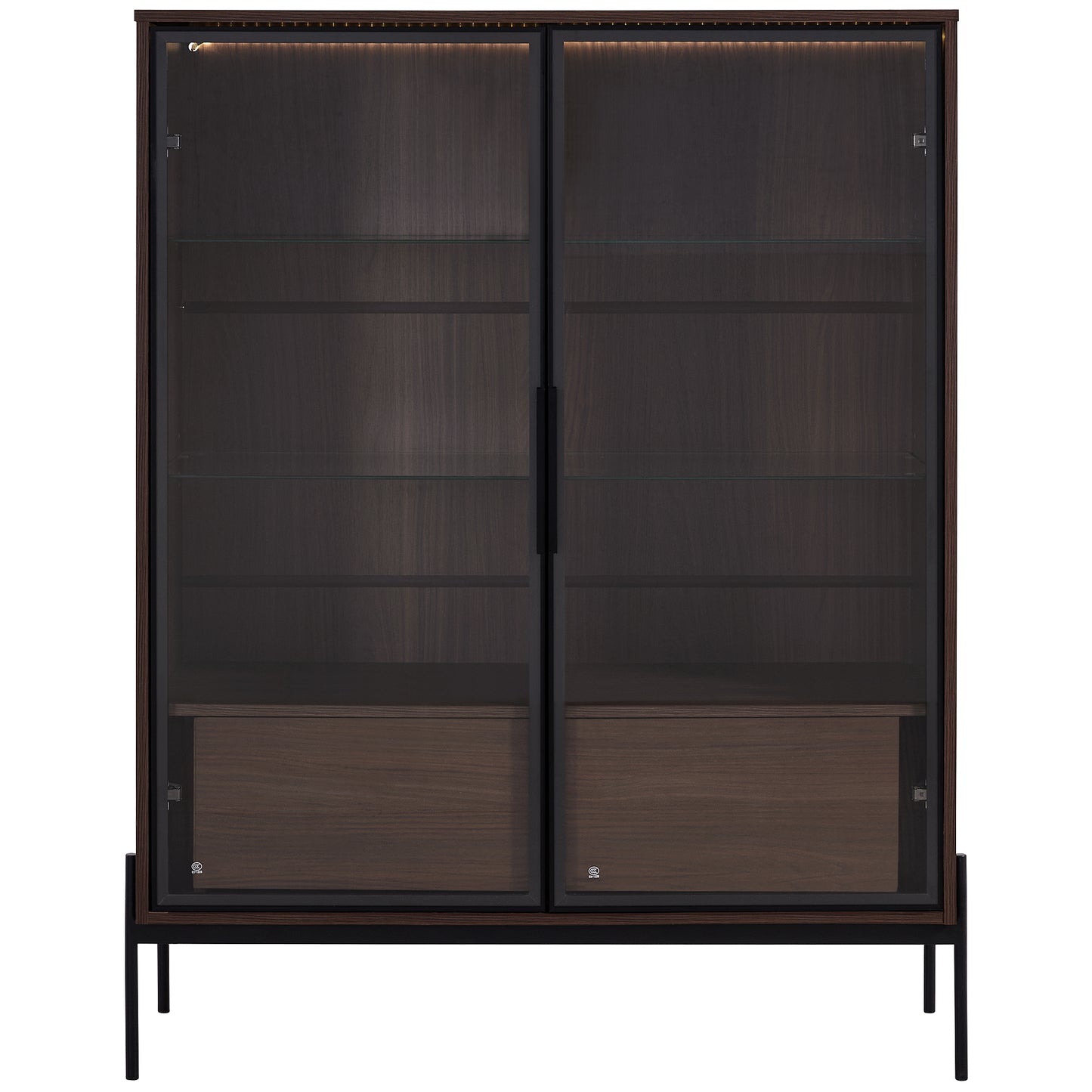 GOMYHOME Black + Dark Walnut Storage Cabinet for Organized Homes