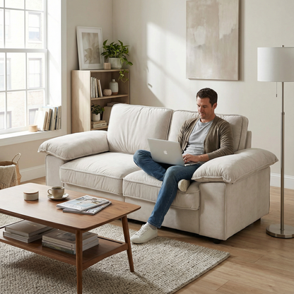 GOMYHOME 78.7" Storage Loveseat Sofa, 2-Seater Upholstered Couch for Apartment
