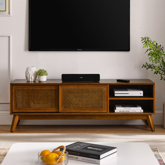 GOMYHOME brown ebony tv stand for modern home storage