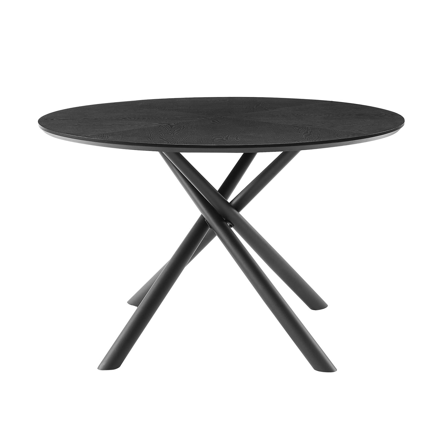 GOMYHOME Black 53.14" Round Coffee Table with Sintered Stone Top in Black for living room