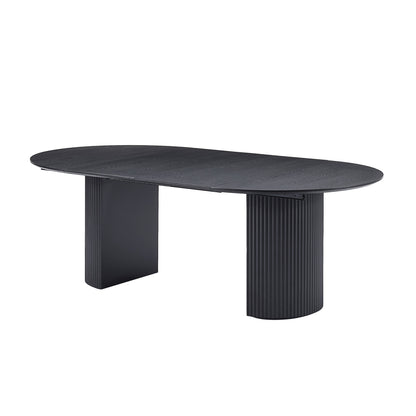 GOMYHOME Black Expandable Dining Table for Modern Dining Rooms in Black for dining room