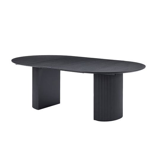 GOMYHOME Black Expandable Dining Table for Modern Dining Rooms in Black for dining room