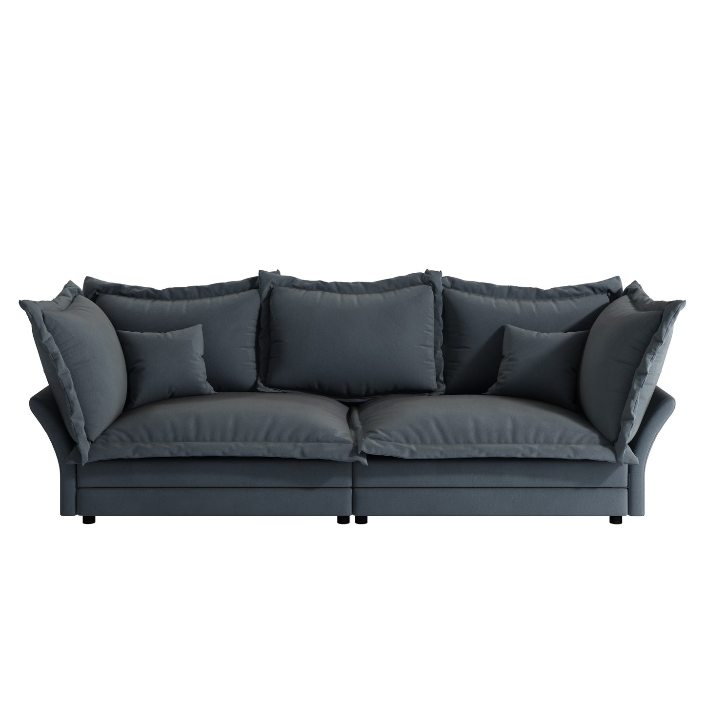 GOMYHOME Grey 90.55-Inch Deep Seat Convertible Cloud Sofa Chaise
