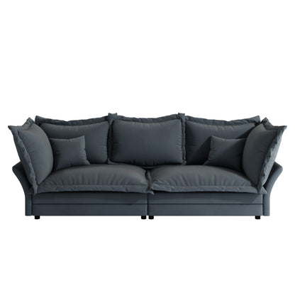 GOMYHOME Grey 90.55-Inch Deep Seat Convertible Cloud Sofa Chaise