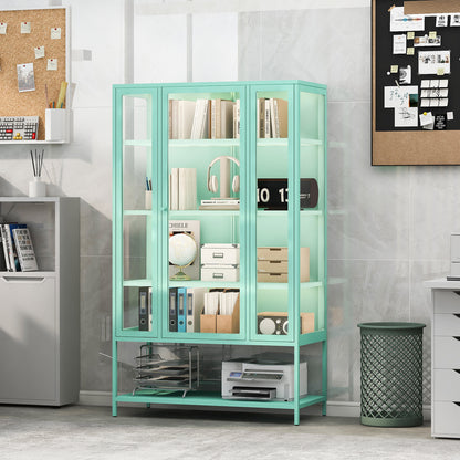 GOMYHOME Cyan Storage Cabinet Set of 2 for Organized Homes with Practical Modern Style