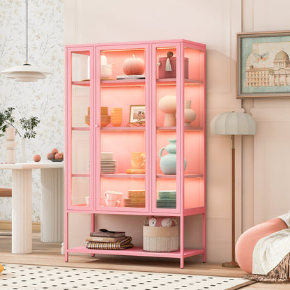 GOMYHOME Pink Storage Cabinet Set of 2 for Organized Homes with Practical Modern Style