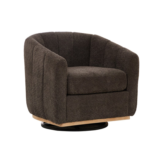 GOMYHOME 31.89 "Wide Modern Chenille Cushioned Metal Base 360° Swivel Chair, Upholstered