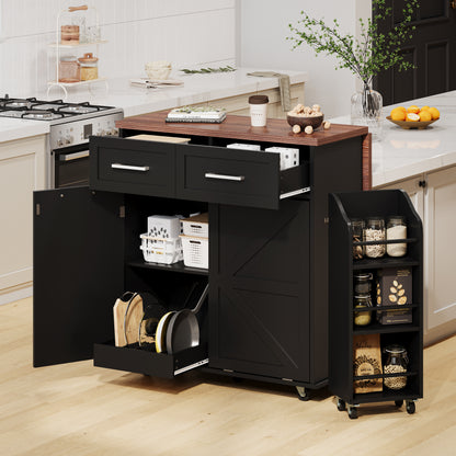 GOMYHOME Black Storage Cabinet for Dining Area for Everyday Living and Small Spaces