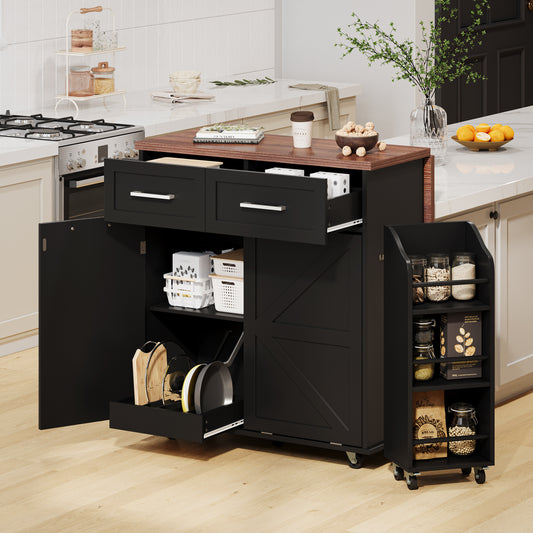 GOMYHOME Black Storage Cabinet for Dining Area for Everyday Living and Small Spaces