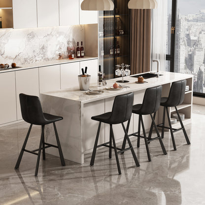 GOMYHOME Black PU 20.09" Bar Stool Set for dining room for dining room