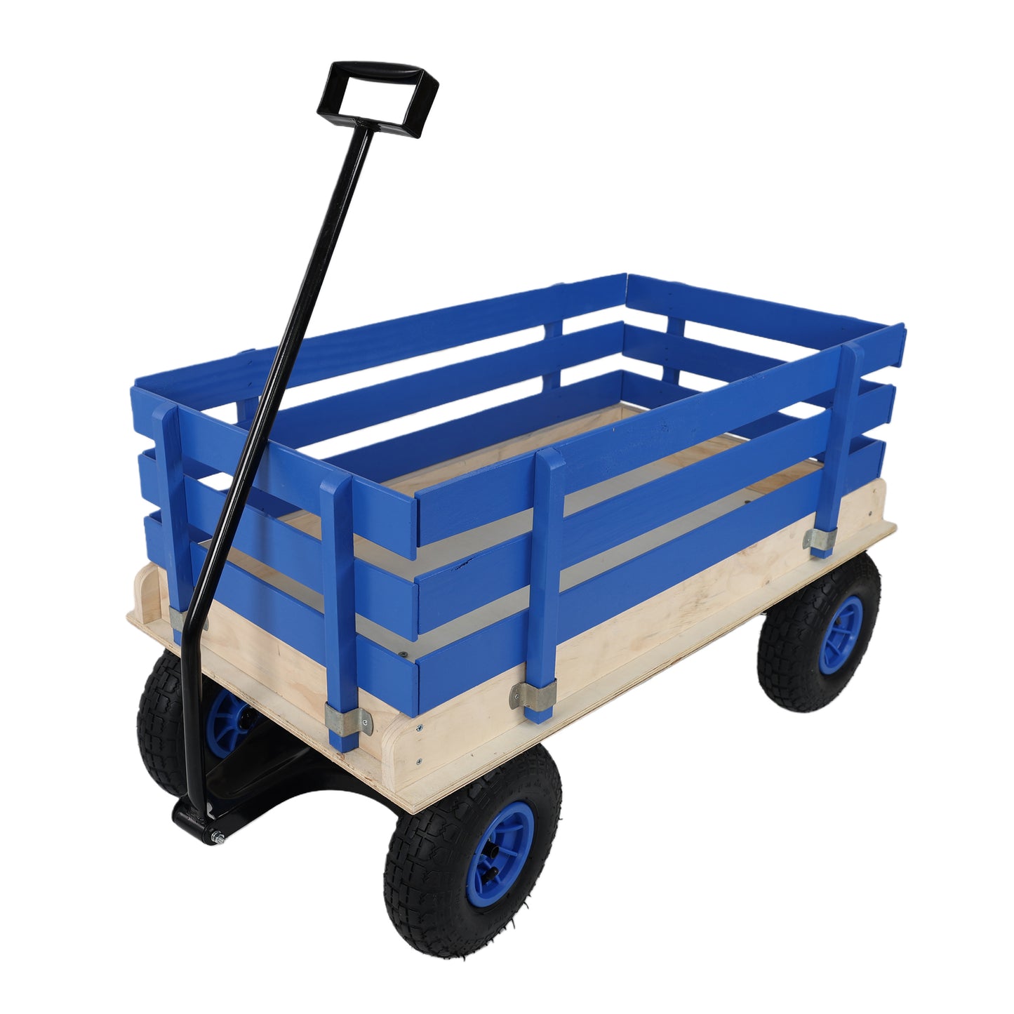 GOMYHOME Iron,Wood 42.52" Garden Carts for home Blue for home