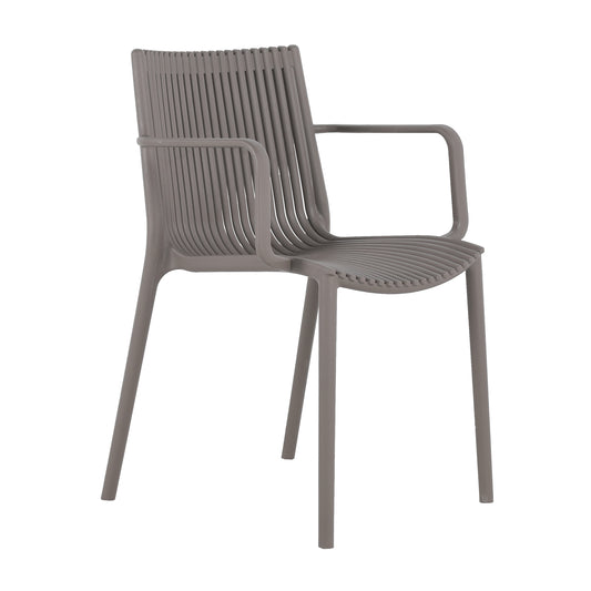 GOMYHOME Summer 4-Pack Warm Grey Stackable Indoor/Outdoor Armchairs