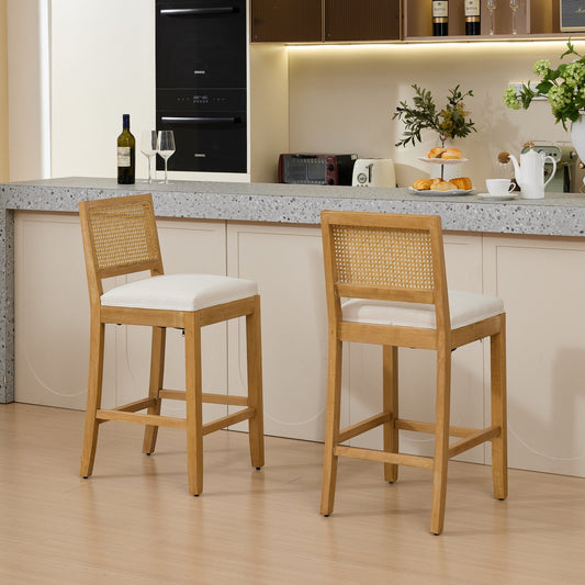 GOMYHOME beige linen counter stool set of 2 for modern home seating