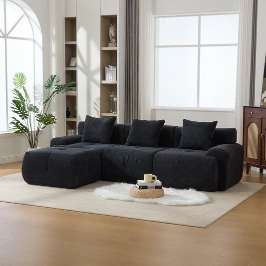 GOMYHOME 104.3-Inch Charcoal 4-Piece L-Shaped Modular Sectional Sofa