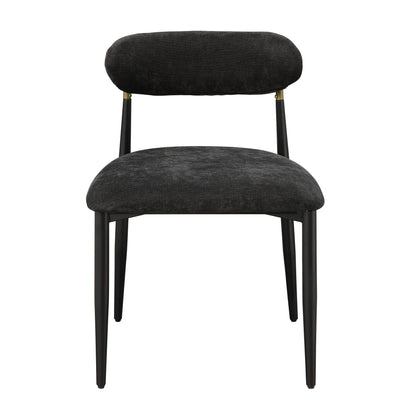 GOMYHOME Jaramillo Black Fabric & Black Finish Side Chair (Set of 2)