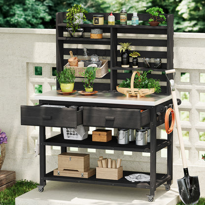 GOMYHOME Black Storage Bench for Kitchen for Everyday Living and Small Spaces
