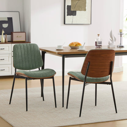 GOMYHOME Olive Green Set Of 2 Modern Upholstered Dining Chairs