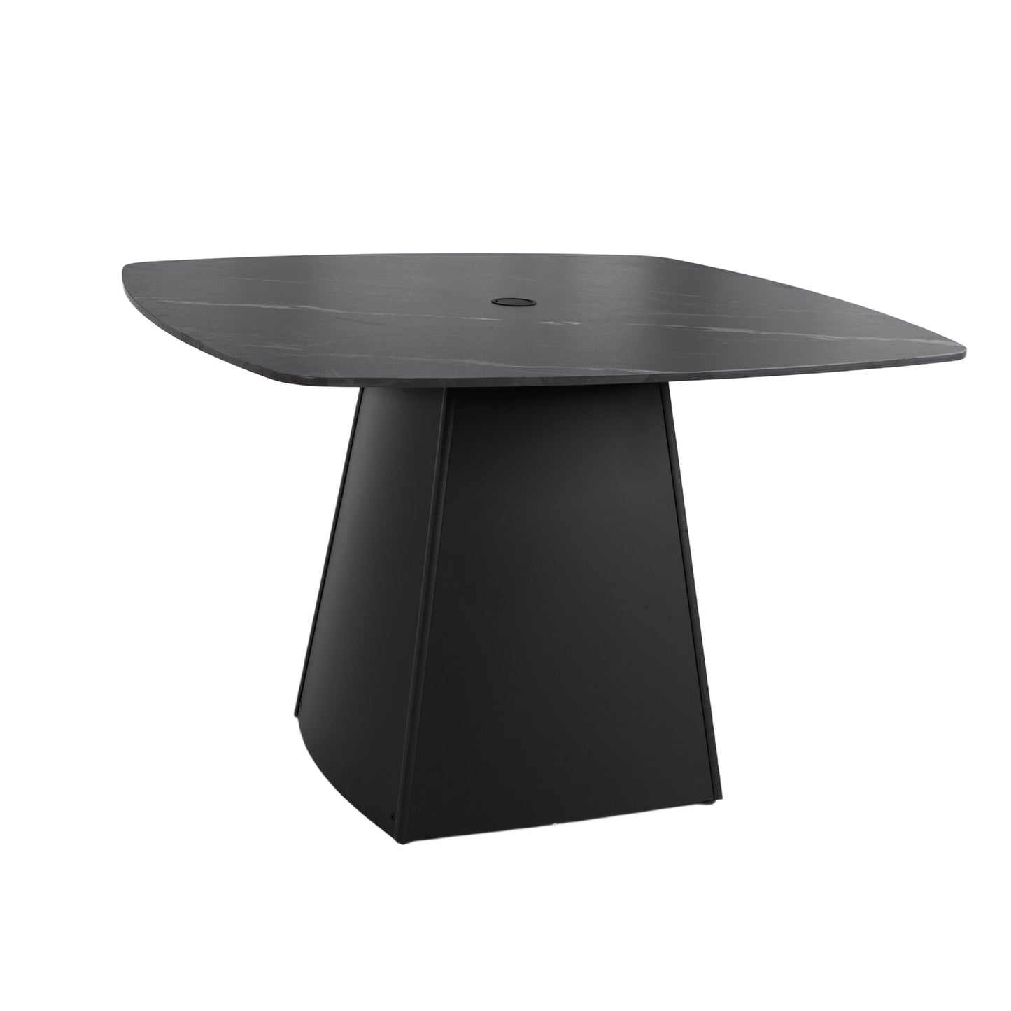 GOMYHOME Ember Black Frame Aluminum,Sintered Stone 44.17" Dining Table for dining room