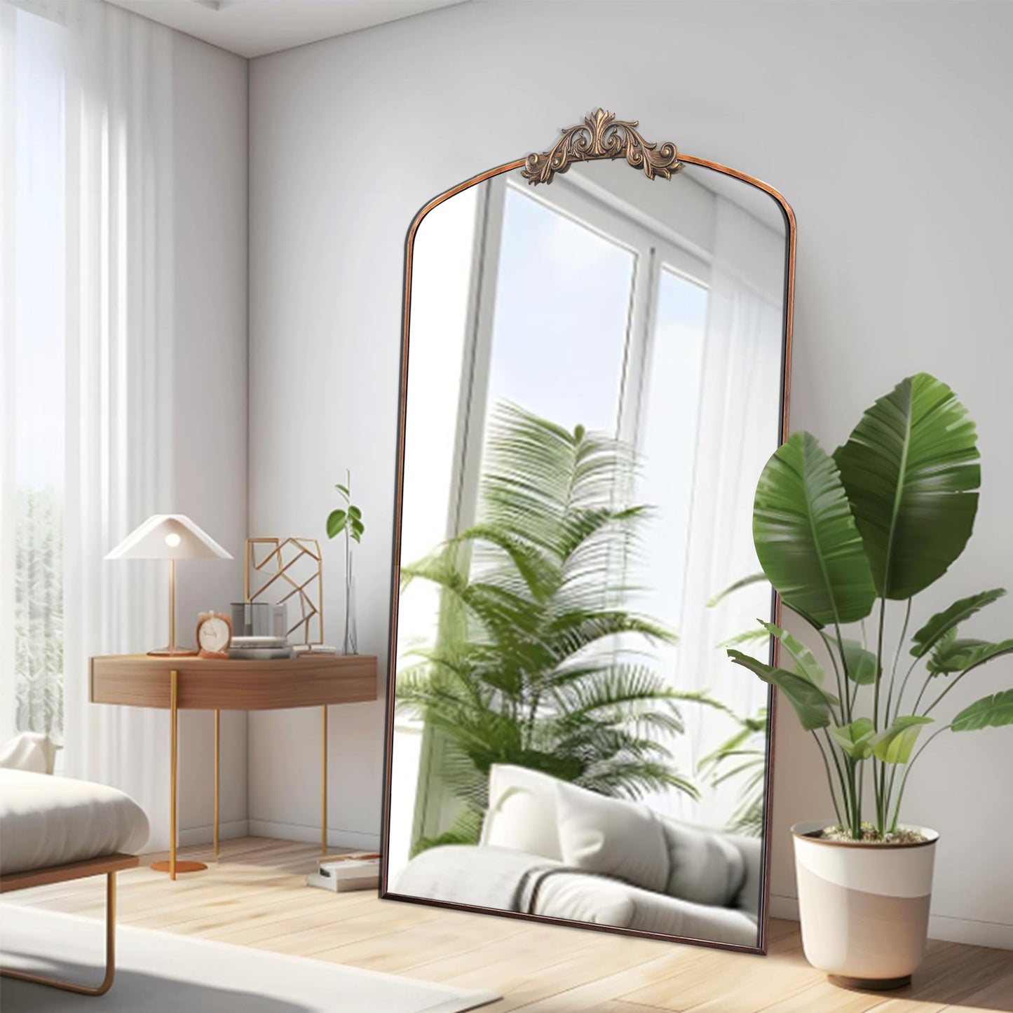 GOMYHOME Antique Bronze Full Length Mirror for Bedroom and Entryway
