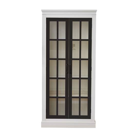 GOMYHOME Black and Cream White Storage Cabinet for Organized Homes