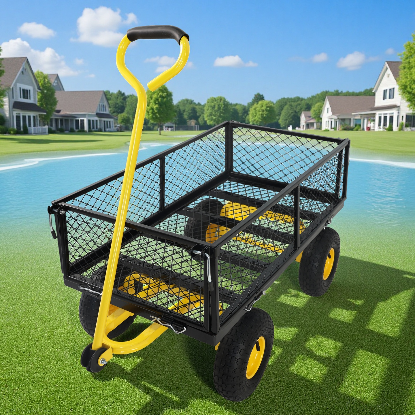 GOMYHOME Wagon Cart Garden Cart Trucks Make It Easier to Transport Firewood