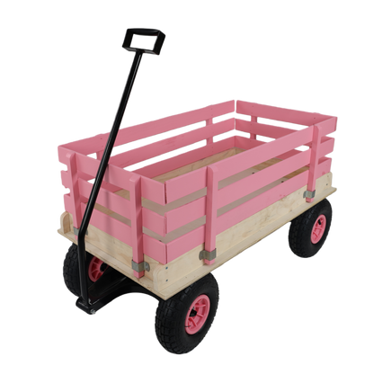 GOMYHOME Iron,Wood 42.52" Garden Carts for home Pink for home