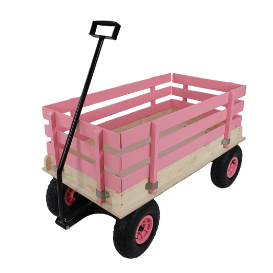 GOMYHOME Iron,Wood 42.52" Garden Carts for home Pink for home