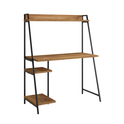 GOMYHOME 41" Ladder Desk with Shelves, Modern A-Frame Computer Workstation for Small Spaces
