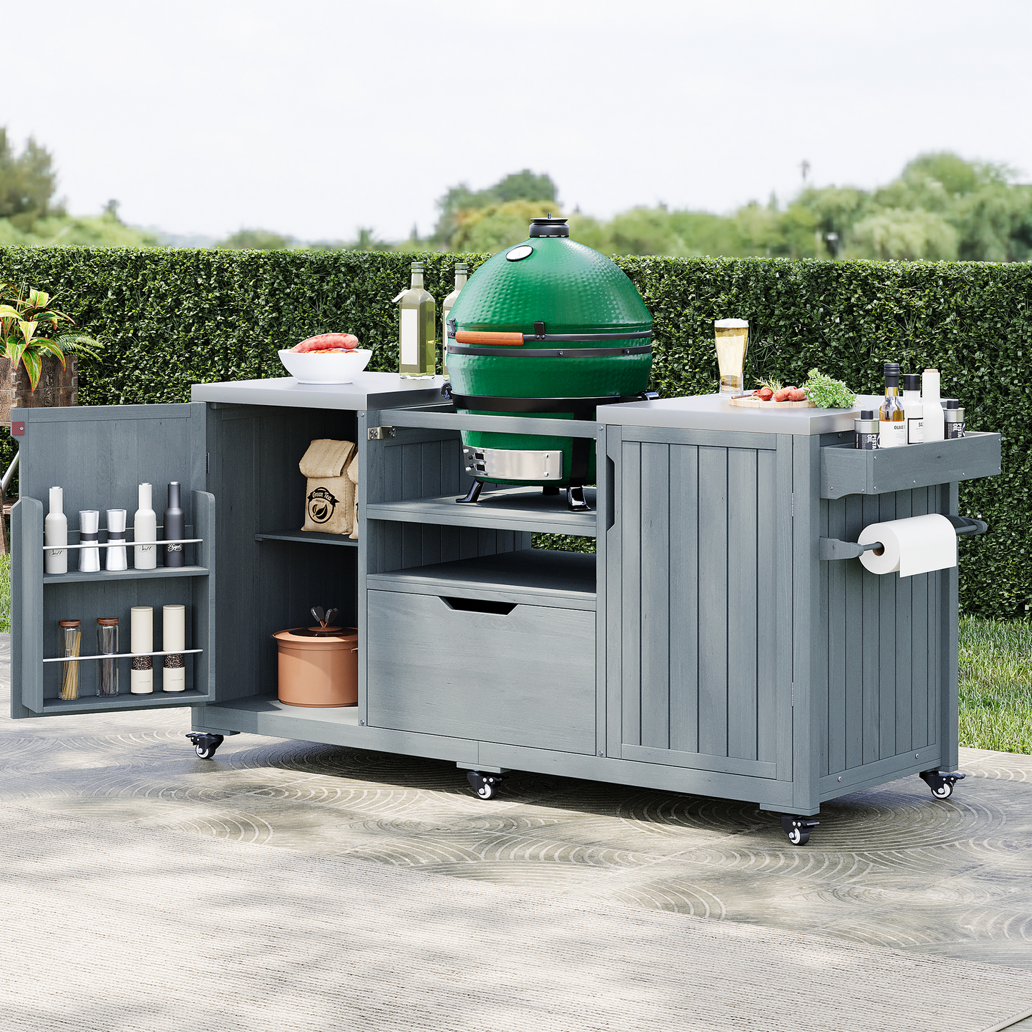 GOMYHOME Gray Storage Cart for Kitchen for Everyday Living and Small Spaces