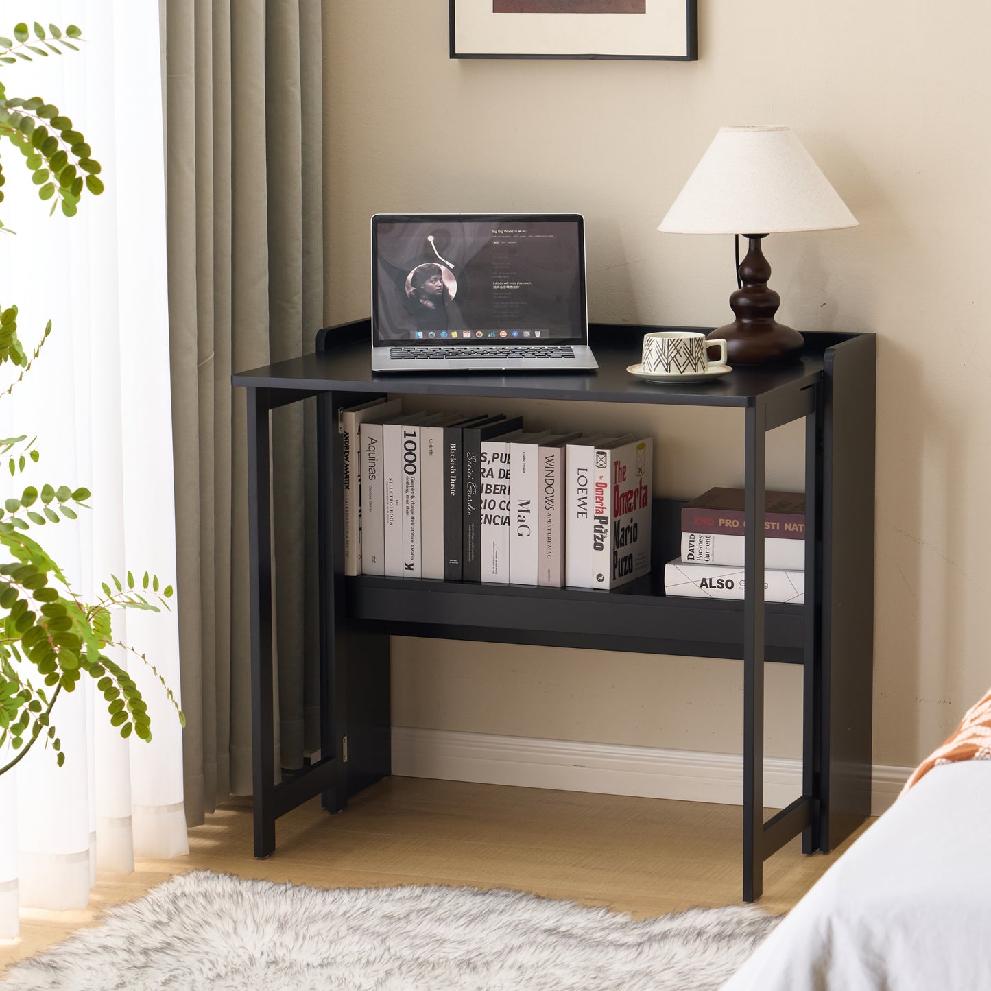 GOMYHOME Black Desk for Bedroom for Everyday Living and Small Spaces