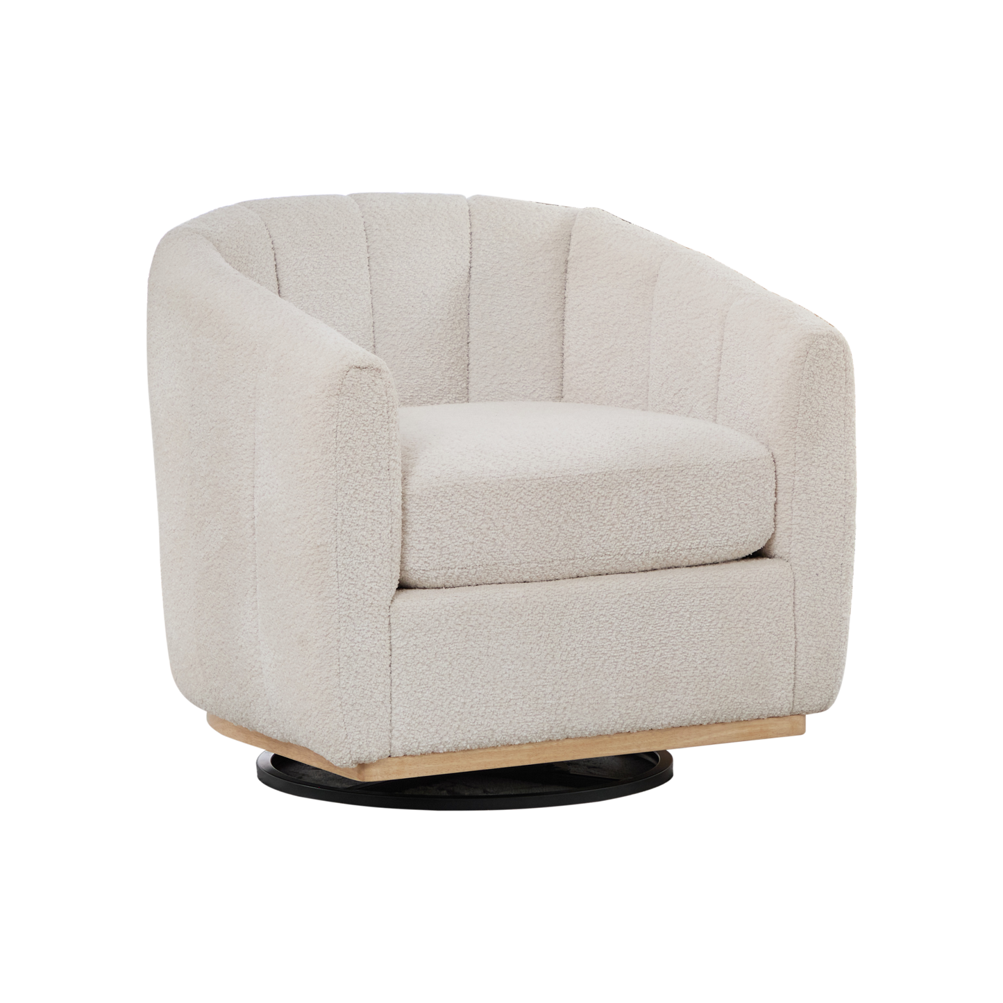 GOMYHOME 31.89 "Wide Modern Chenille Cushioned Metal Base 360° Swivel Chair, Upholstered