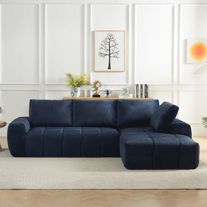 GOMYHOME Dark Blue Sofa for living room faux fur for living room