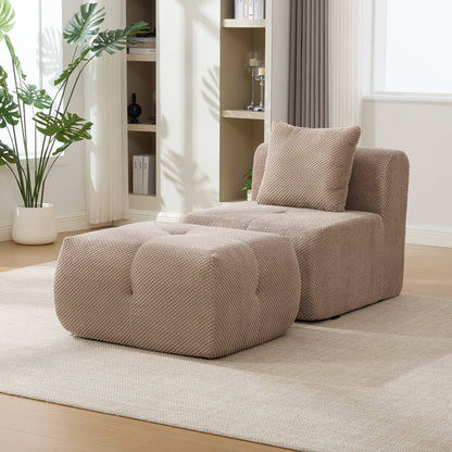 GOMYHOME taupe taupe modular loveseat sofa for living room bedroom and apartment