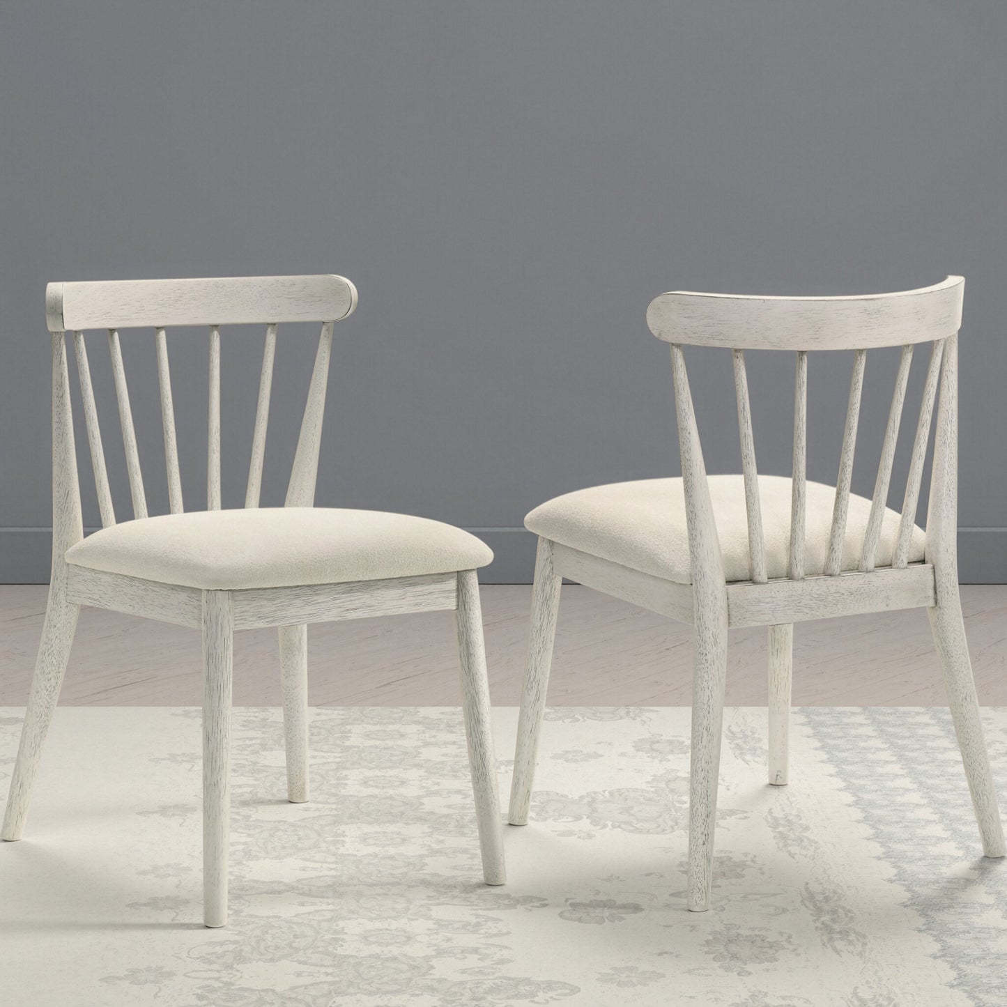 GOMYHOME Set of 2 Rustic Farmhouse Dining Chairs, Solid Wood Side Chairs for Kitchen & Dining