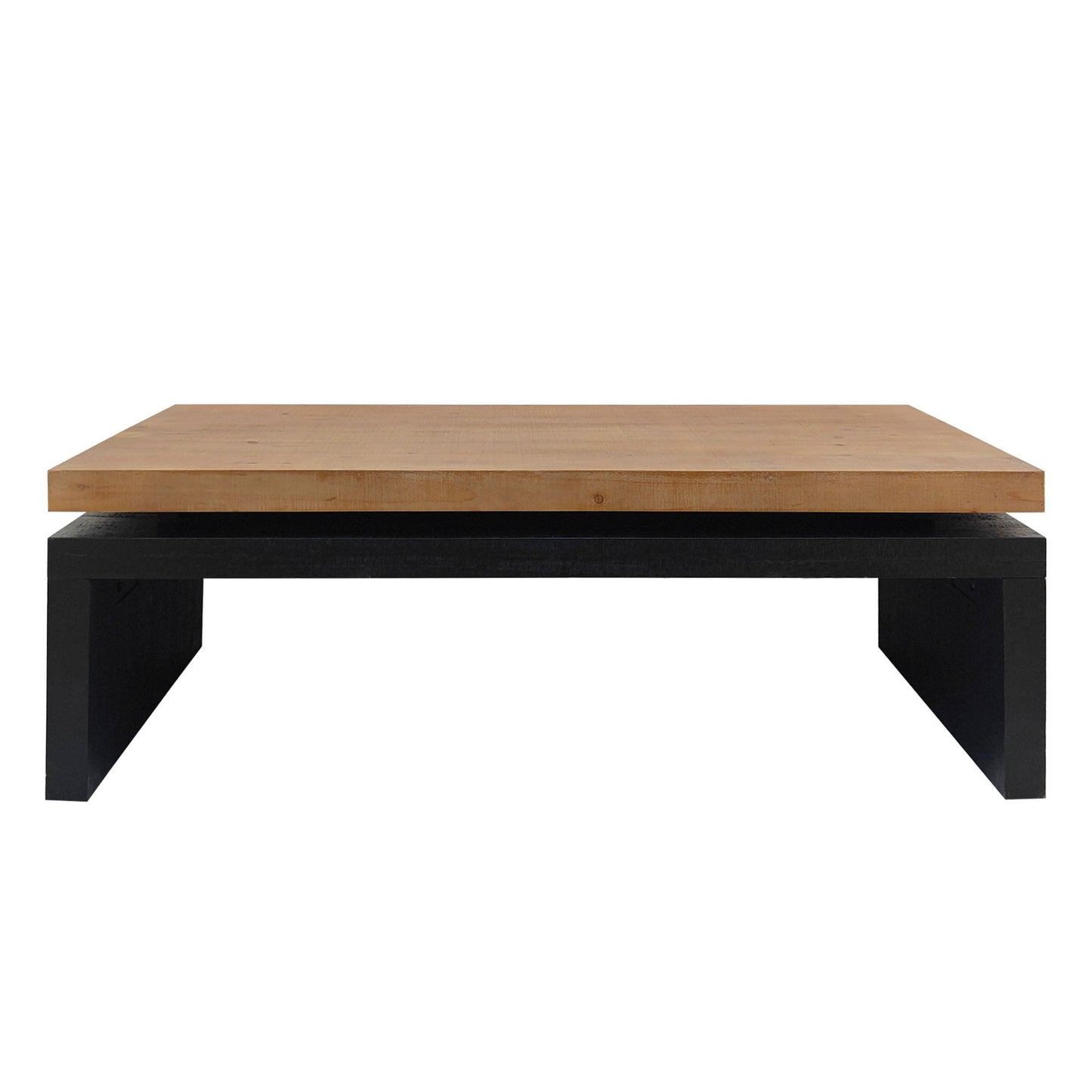 GOMYHOME Modern Wood Coffee Table, 47.6” Rectangular Living Room Table with Black Base