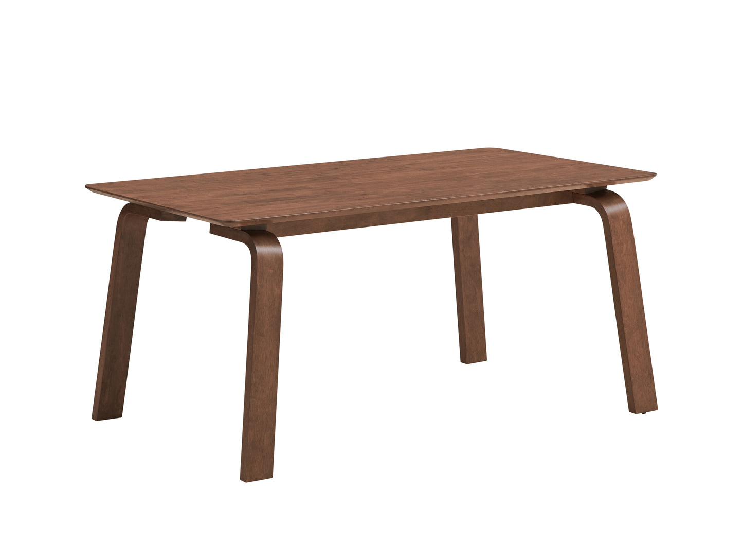 GOMYHOME Mid-Century Modern Wood Dining Table, Rectangular Kitchen Table with Curved Legs, Walnut