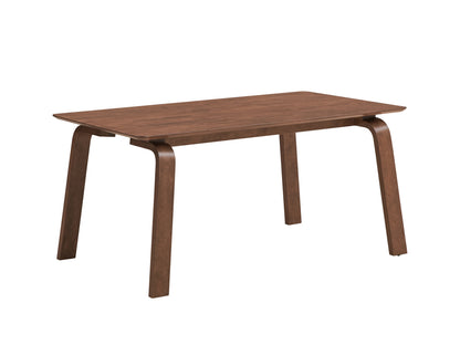 GOMYHOME Mid-Century Modern Wood Dining Table, Rectangular Kitchen Table with Curved Legs, Walnut
