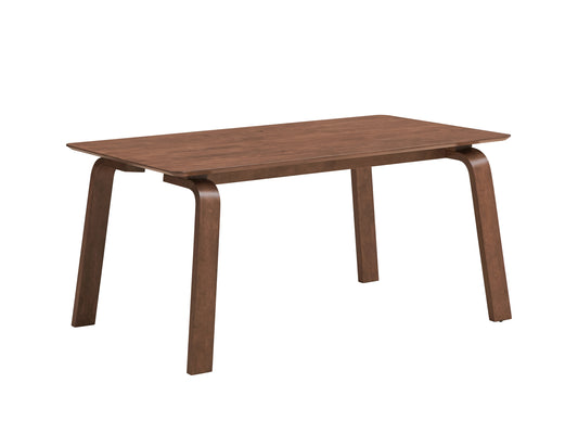 GOMYHOME Mid-Century Modern Wood Dining Table, Rectangular Kitchen Table with Curved Legs, Walnut