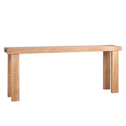 GOMYHOME 77" Wood Console Table, Narrow Entryway Sofa Table, Modern Farmhouse Light Oak