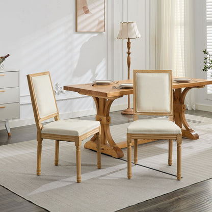 GOMYHOME Beige Set Of 2 Modern Upholstered Dining Chairs