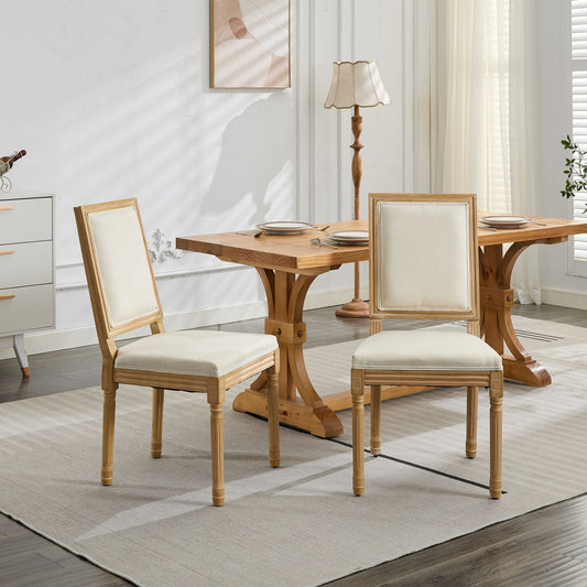 GOMYHOME Beige Set Of 2 Modern Upholstered Dining Chairs