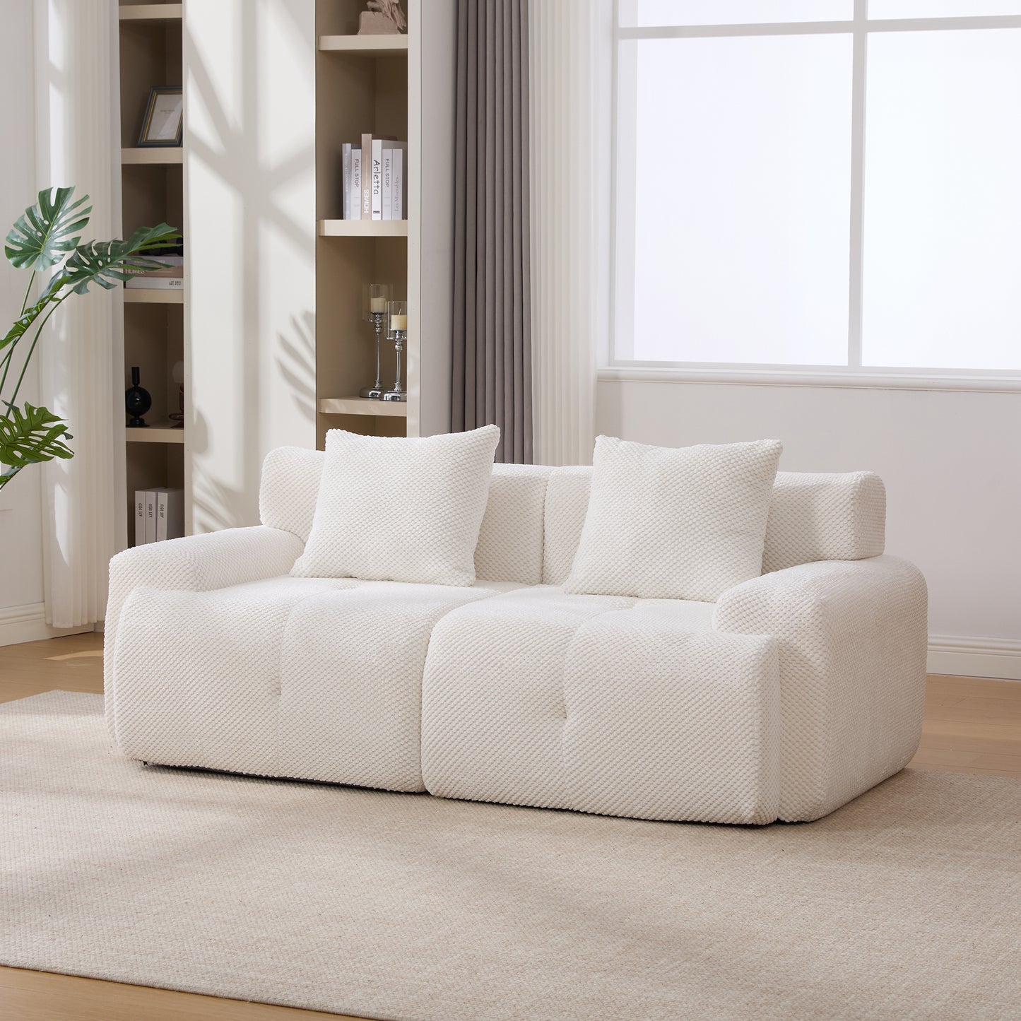 GOMYHOME 73-Inch Ivory Modular Sectional Sofa with Convertible Layout