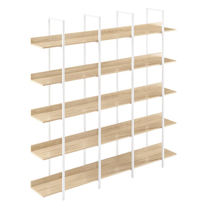 GOMYHOME 5 Tier Bookcase Home Office Open Bookshelf, Vintage Industrial Style Shelf, MDF