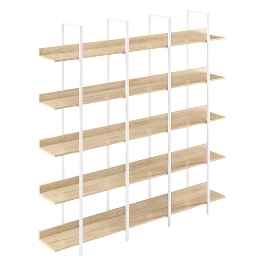 GOMYHOME 5 Tier Bookcase Home Office Open Bookshelf, Vintage Industrial Style Shelf, MDF